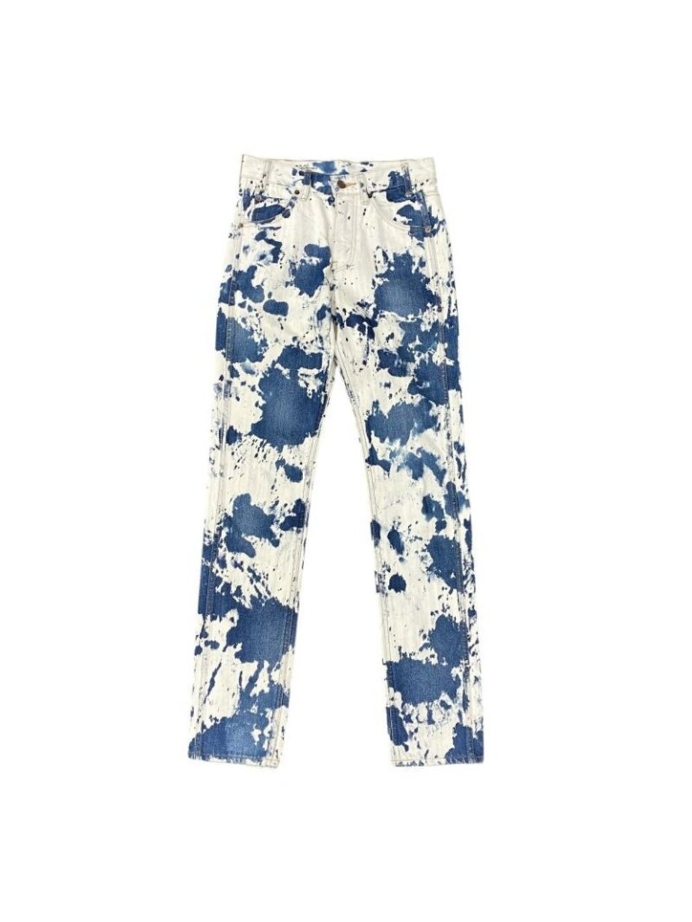 Celine Bleached Denim Pants 27 White and Blue